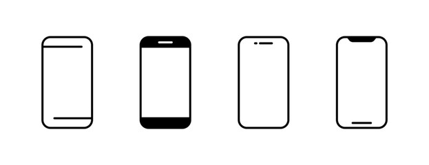 Poster - Phone set icons. Linear and silhouette style. Vector icons.