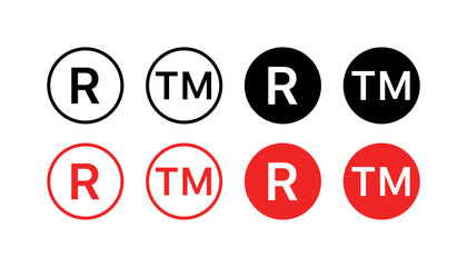 Poster - Trademarks Set Icons. Linear, silhouette and flat style. Vector icons.