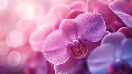 Poster - summer floral background with macro petals orchid