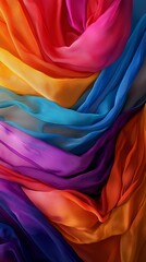 Wall Mural - Vibrant multicolored fabric folds