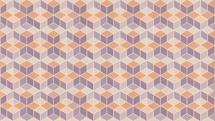 Wall Mural - A trendy tessellated pattern in muted lavender and peach tones, perfect for retro geometric backgrounds