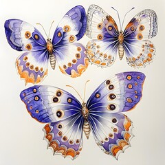 Sticker - Three Watercolor Butterflies