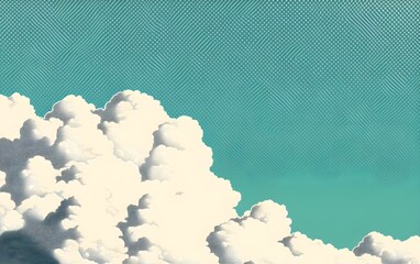 Wall Mural - White Clouds in a Turquoise Sky