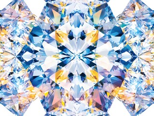 Poster - Abstract Diamond Crystal with Blue and Yellow Hues