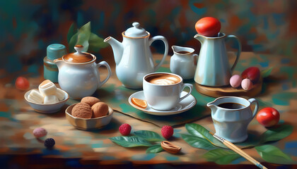 Exquisite coffee moment, savor the aroma on the table.