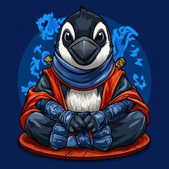 Sticker - Ninja Penguin Meditation