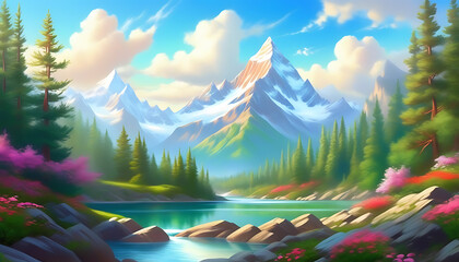 Fascinating mountain scenery and wonderful fusion of nature