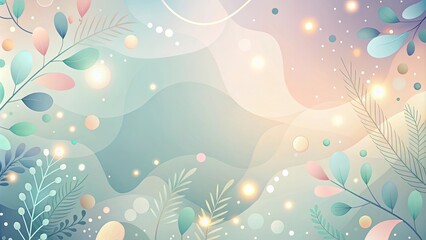 Wall Mural - A peaceful wallpaper featuring organic shapes in pastel colors with glowing dots