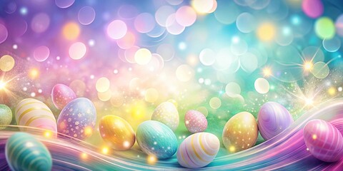 Wall Mural - Vibrant pastel backdrop with swirling hues and glowing lights for a joyful Easter celebration