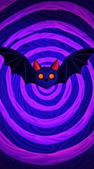 Poster - Cute Bat Flying Through Purple Spiral