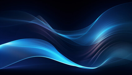 Aufkleber - An abstract visual of flowing blue waves on a dark background, creating a sense of movement and depth in a modern and artistic manner.
