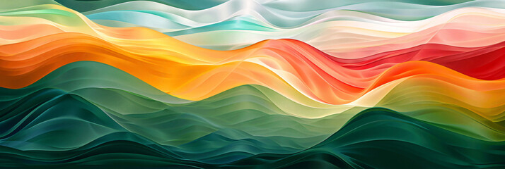 Poster - An abstract wave pattern with vibrant colors flowing seamlessly, creating a dynamic and energetic visual effect, perfect for backgrounds or art pieces.