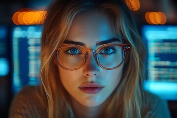  AI cyber security concept. Diverse IT specialist team analyzing artificial intelligence online risk threats to consumer data & privacy. Software developers coding & ethical hacking in dark office 
