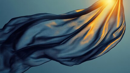 Poster - Flowing Fabric in Golden Light