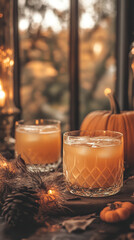 Canvas Print - Intimate LGBT Halloween Gathering with Themed Cocktails and Warm Decor  