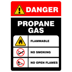 Danger, Propane Gas, sign vector