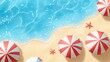 © Ndoomyim - Beach Umbrellas  Summer Vacation  Top View  Sandy Beach  Ocean  Sea