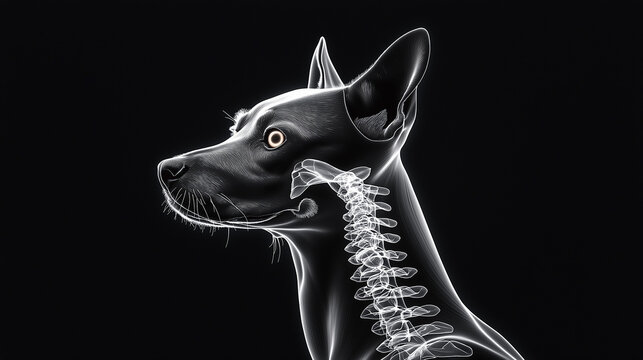 Veterinary X Ray of a Dog Skeletal Structure Photographed with Professional DSLR in