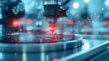 Aufkleber - Laser Lab Experiment with Polished Mirrors and Sensors Recording Data