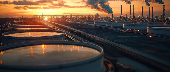 oil storage facility: close-up perspective