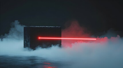 Aufkleber - Mesmerizing Laser Pathway Through Misty Lab Environment