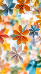 Wall Mural - Colorful Paper Decorations at Day of the Dead Festivities  