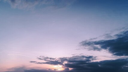 Canvas Print - 4k Beautiful cloudscape over the sea, sunset time lapse shot