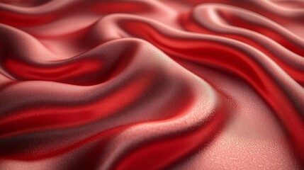 Wall Mural - Red silk fabric with flowing waves, texture