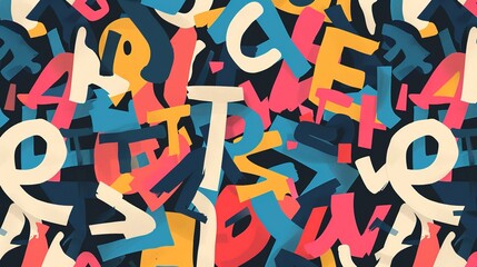 Bold typography pattern wallpaper