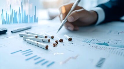 Leinwandbilder - Tobacco Industry Executive Presenting Market Trends with Charts and Graphs in Business Conference