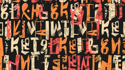 Bold typography pattern wallpaper