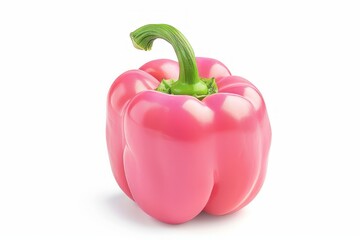 Wall Mural - A fresh Pink bell pepper isolated on white