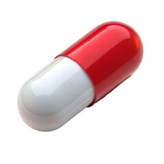 red pills isolated on white background