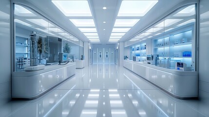 Poster - A sleek, modern laboratory with advanced equipment and clean lines. Generative AI.