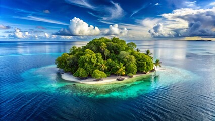 Tropical sea with island