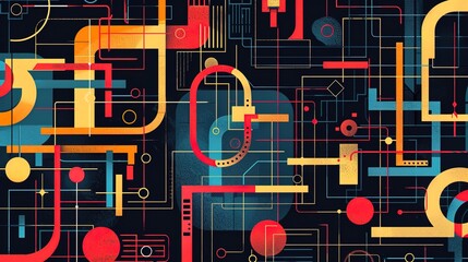 Retro tech pattern wallpaper