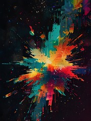 Wall Mural - abstract background with digital splashes