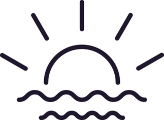 Sun Outline Sign for Websites and Apps