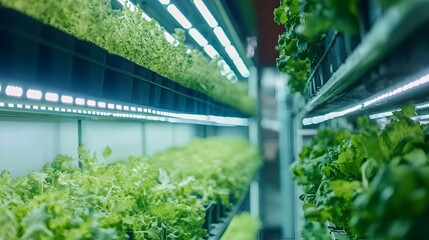 Poster - futuristic image of a modern hydroponic greenhouse facility with advanced agricultural technology,fe