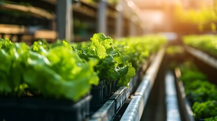 Poster - Cutting-edge indoor vertical farming technology in a climate-controlled,energy-efficient greenhouse environment. Advanced hydroponics system,LED lighting.