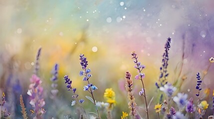 Wall Mural - pretty flower watercolor background