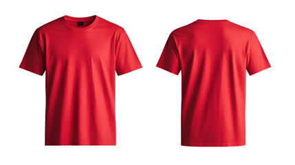 Poster - Red T-Shirt Mockup - Front and Back View