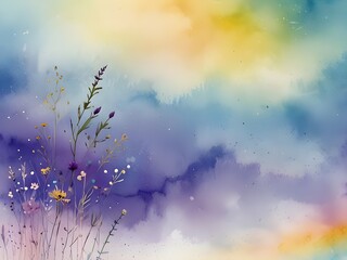 Wall Mural - pretty flower watercolor background