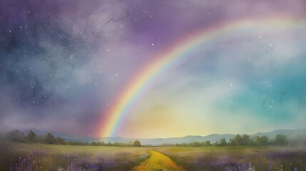 Wall Mural - watercolor flowery fields