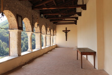 San Pietro Church Arcade in Leonessa, Italy