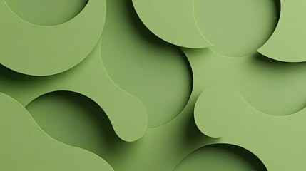 Aufkleber - A clean and minimalist design featuring abstract green shapes against a solid green background, symbolizing creativity.