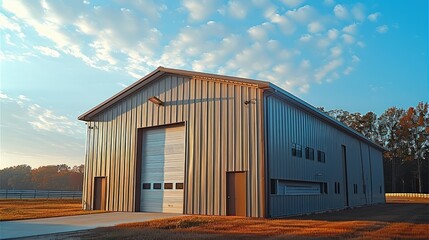 Poster - Small commercial metal building. Generative AI.