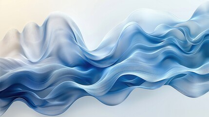 Aufkleber - Abstract background with blue waves, a gradient of light colors on white, light gray and sky blue, a simple design, high resolution, high quality, high detail, a minimalist. Generative AI.