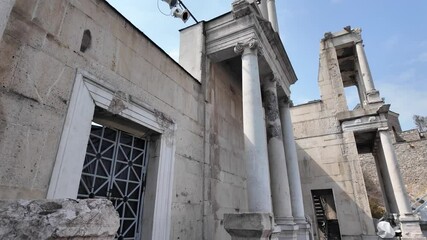 Wall Mural - Ruins of Ancient Roman theatre of Philippopolis in city of Plovdiv, Bulgaria