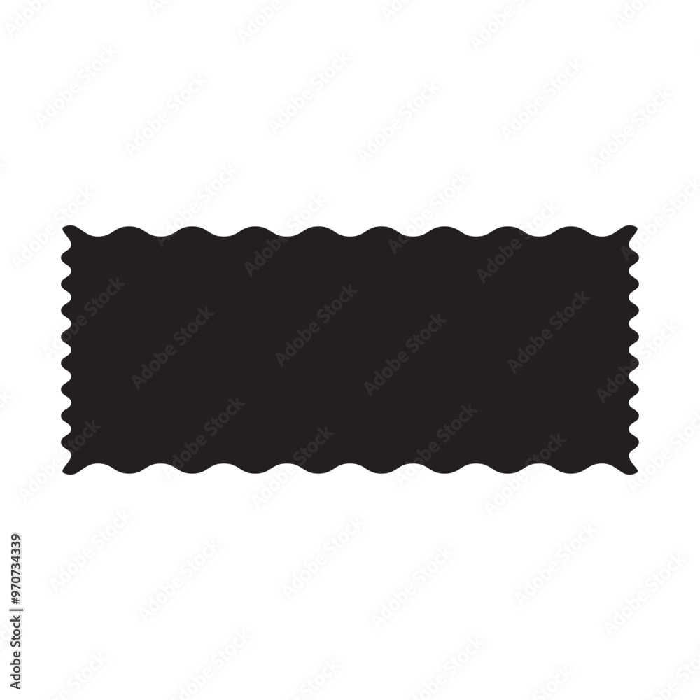Rectangular shapes with squiggly borders. Tags, labels, stamps ...